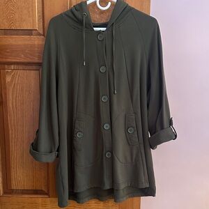 Christian Siriano Women’s Dark Green Hooded Utility Jacket